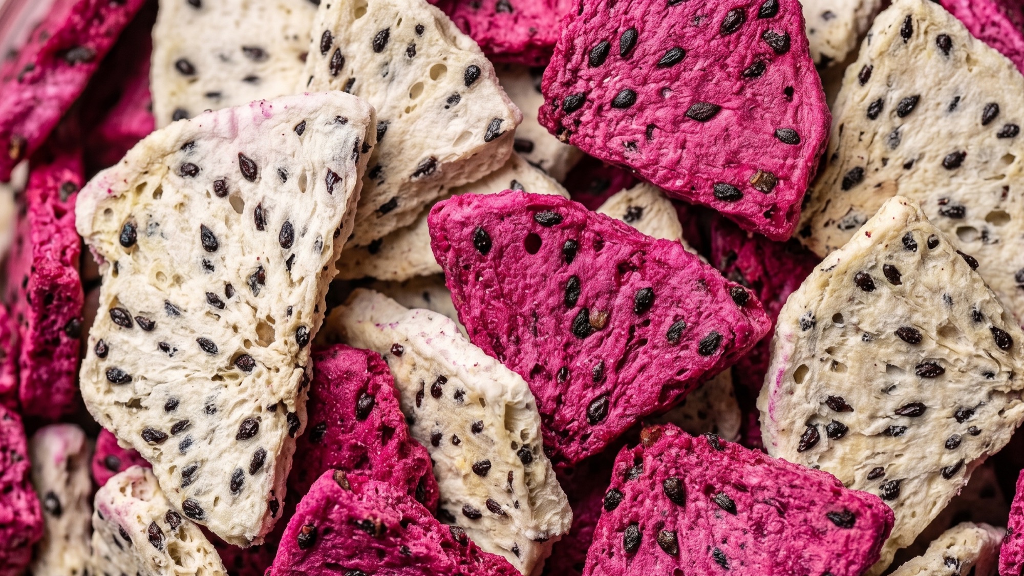 Estrutura interna da pitaya liofilizada